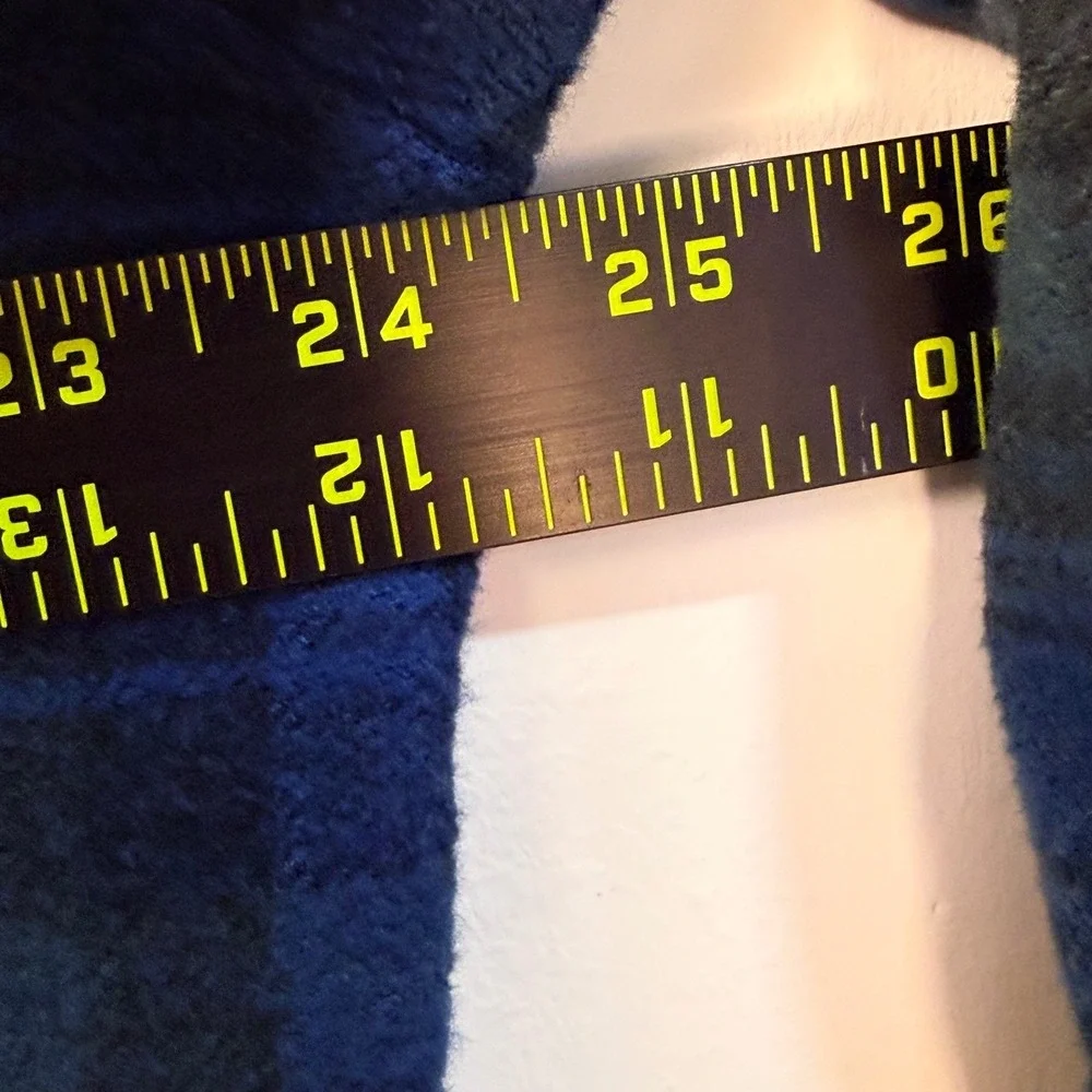 Vintage St Johns Bay Quarter Zip Men XL Blue Green Tartan Plaid Flannel Pullover